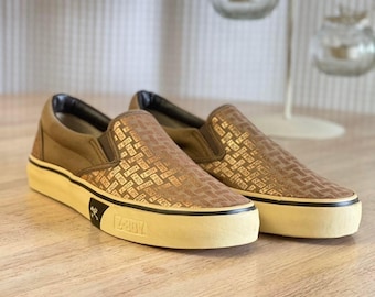 Zapatillas de skate sin cordones Z-Boy Dogtown estilo Y2K vintage para hombre, talla 8.5, tejido metálico