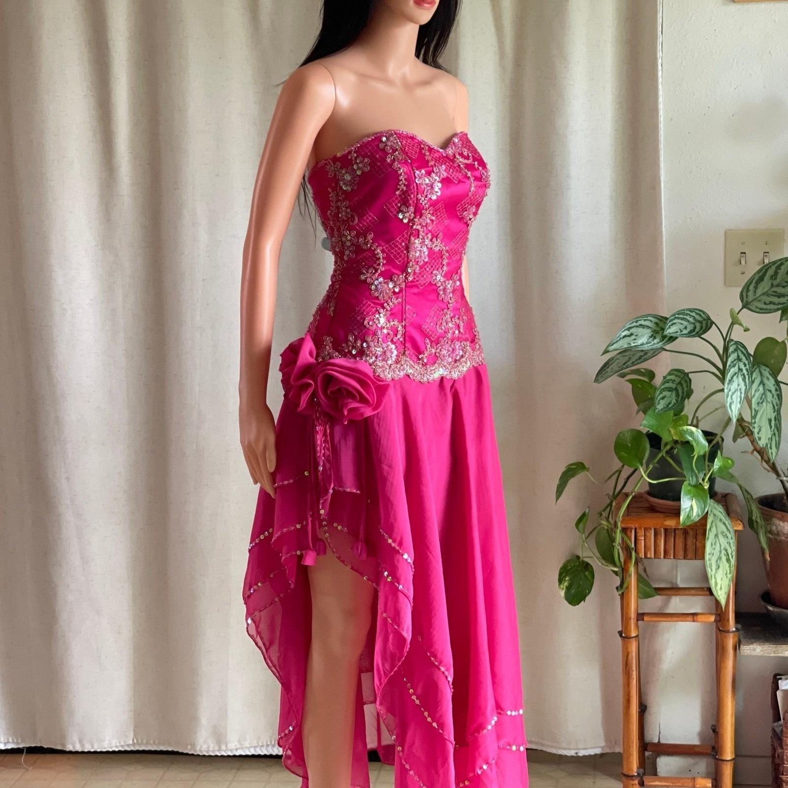 hot pink zebra prom dress Hot Pink/Black Sequin Zebra Gown