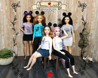 Curvy Doll T-Shirt with 3D Headband: Fits 11.5" Fashion Dolls