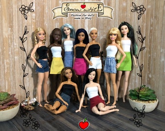 Doll Skirt and Shorts, 1/6 Scale Fashion Doll Clothes