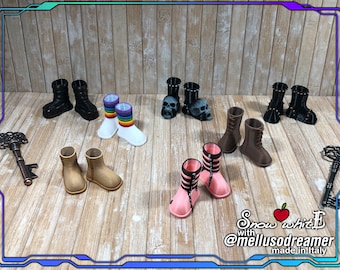 Blythe, Licca Chan : 3D printed boots for 1/6 scale dolls.