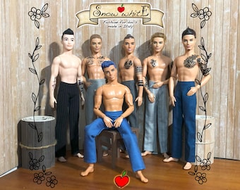 Pantalones de muñeca para muñeco masculino de 12 pulgadas