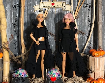 Halloween Black Magic Woman Doll Outfit: Fits 11.5" Fashion Dolls. Black nightie. Vol.2