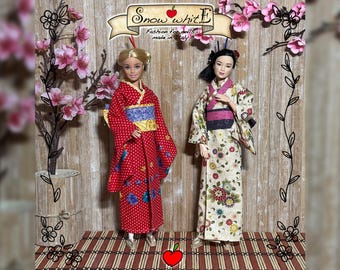 Doll Kimono Yukata: for dolls 1/6 Scale, 29cm, 27cm dolls.