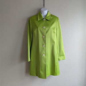 Nygard Collection Lime Green Button Up Jacke Trenchcoat Größe 8