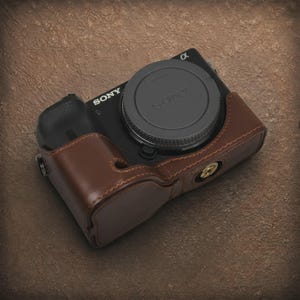 Sony A6600 läderkameraväska: Present till fotograf, premium vintageväska, familjeutforskare