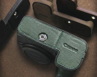 Canon EOS R5 / R6 / R6 Mark II / R6 Mark III leren cameratas: echt rundleer, ideaal cadeau voor fotografen, hoogwaardige vintage tas