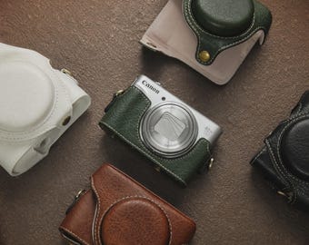 Canon G7 X Mark III / G7 X Mark II Leder-Kameratasche: Das perfekte Geschenk für Fotografen, hochwertige Vintage-Tasche, ideal für Aufnahmen im goldenen Licht
