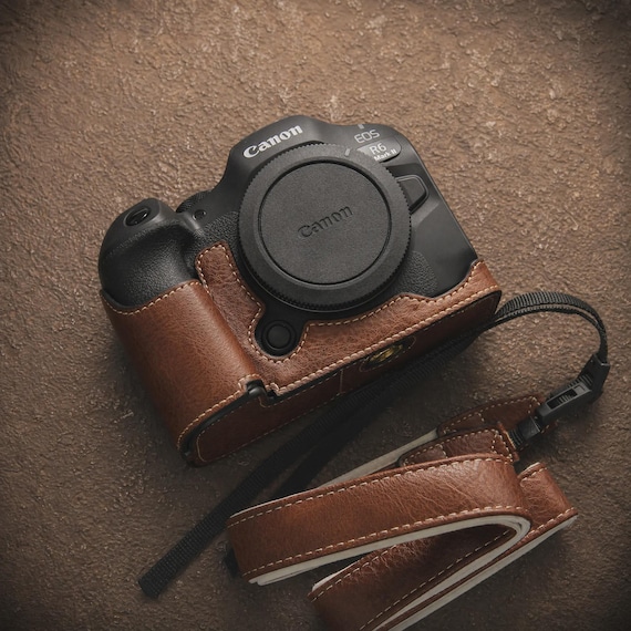 Canon EOS R5/ R6/R6 Mark II/R6 Mark III Leather Camera Case: Photographer Gift, Premium Vintage Case, Love & Friendship Moments