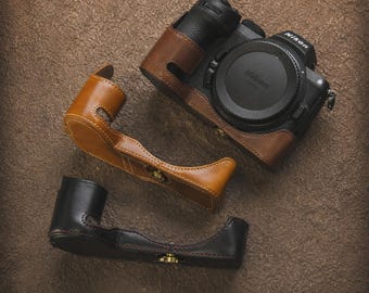 Leren cameratas voor Nikon Z5 / Z6 / Z7 / Z6II / Z7II: Cadeau voor fotografen, vintage tas, Roaming Free
