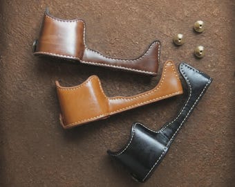 Leren cameratas voor Sony A5100 / A5000: Cadeau voor fotografen, hoogwaardige vintage tas, vriendschapsfotolijstjes