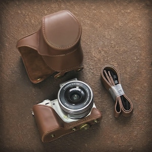Sony NEX-5R / NEX-5T / NEX-5N Läderfodral till kamera: Present till fotografen, Premium Vintage-fodral, Pocket Journeys