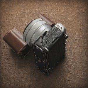 Fujifilm X-T5 Läderkameraväska: Present till fotograf, Premium Vintage-väska, Summit to Shore