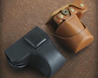Leren cameratas voor Sony NEX-7 / NEX-6 / NEX-F3: Cadeau voor fotografen, hoogwaardige vintage tas, Pocket Journeys