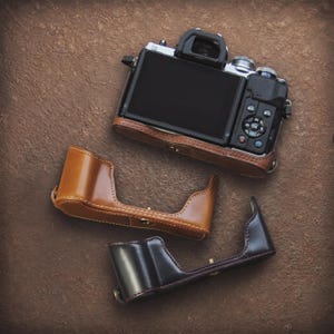 Olympus OM-D E-M10 Mark IV läderkameraväska: Present till fotograf, premium vintageväska, familjeutforskare