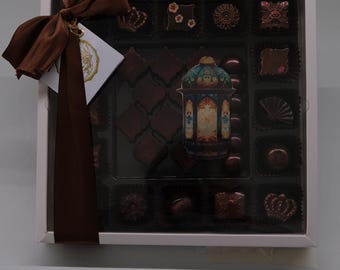 Bombones belgas pintados a mano, caja de lujo