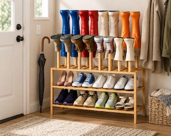 Wooden Shoe Rack Bench – Entryway Storage Organizer, Hallway Cabinet, Wood Furnishings