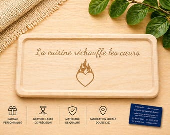 Plateau / planche apéro personnalisée – Gravure laser