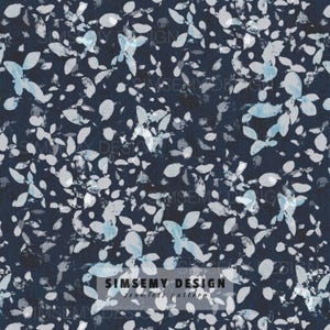 Marineblauwe aquarel naadloze bladpatroon textielprint voor modestoffen en oppervlakontwerp