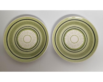 VTG Taylor Smith Taylor Green Span Bread and Butter Plates 7" Ironstone Set of 2