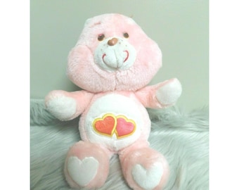 Orsetto di peluche vintage Kenner Love-A-Lot rosa, originale del 1983, 33 cm.