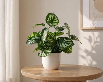 Small Artificial Potted Plant, Faux Indoor Plant Decor, Mini Greenery for Desk, Aesthetic Home Decor, Office Desk Plant