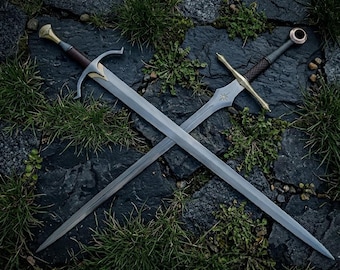 Gran espada vikinga forjada a mano de 112 cm (44"), de acero de alto carbono, espada medieval, regalo para él.