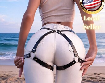 Leather Harness Adjustable Hip And Thigh Straps Faux Leather Leg Garters For Women Metal Ring Hardware Festival Rave Wear Body Accessory