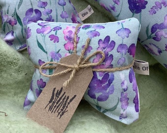 Lavender Drawer Sachets or Sleep pillow or cuddle cushion - Lavender print