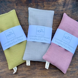 Almohada con peso para los ojos de lavanda y linaza - 100 % lino