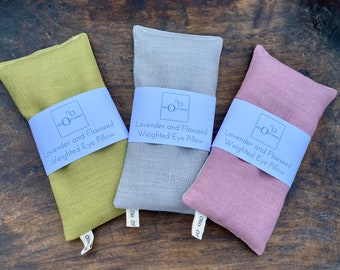 Lavender and Flaxseed Weighted Eye Pillow - 100% Linen