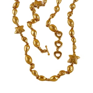 Vintage YSL Yves Saint Laurent by Robert Goossens Sea Shells Textured Bracelet Necklace
