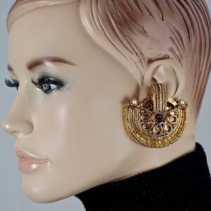 Vintage Massive CLAIRE DEVE Mogul Jewelled Earrings image 2