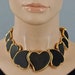 Vintage YVES SAINT LAURENT Ysl Heart Graduated Ebony Wood Choker Necklace