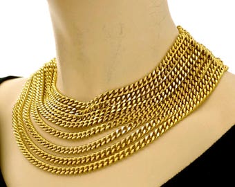 Vintage CHANEL Multi Strand Chain Necklace 