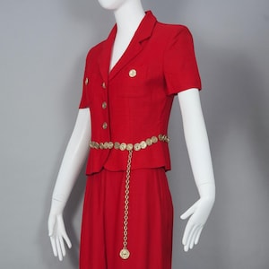 Vintage MOSCHINO Cheap and Chic Belted Coin Blouse and Trouser Ensemble Set