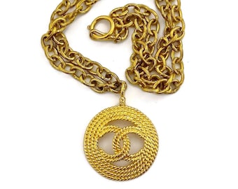 Vintage CHANEL Logo Medallion Necklace
