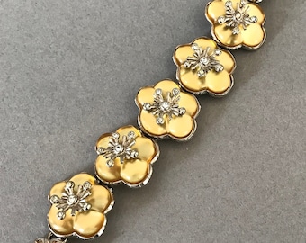 Pulsera vintage Kenzo Paris con flores de lucita