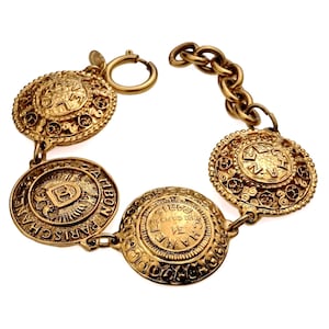 Vintage CHANEL Logo Medallion Bracelet
