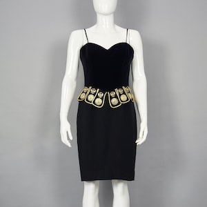 Vintage MOSCHINO COUTURE Roman Centurion Gladiator Velvet Dress