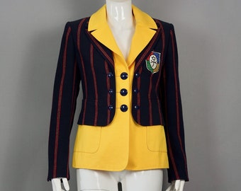 Vintage JEAN CHARLES De CASTELBAJAC Trompe L'oeil College Blazer Jacket