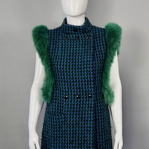 Vintage 1970s PIERRE CARDIN Mod Knitted Fur Vest Coat