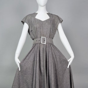 Vintage THIERRY MUGLER Asymmetric Collar Full Circle Belted Dress