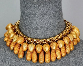 vintage DOMINIQUE AURIENTIS collier à breloques glands et maïs