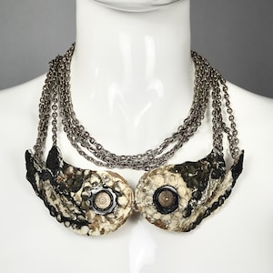 Mid Century French Owl Talosel Whimsical Necklace Belt