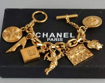 Vintage Iconic CHANEL Charms Chunky Bracelet