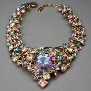 Vintage YVES SAINT LAURENT Robert Goossens Multi Jeweled Runway Necklace image 2