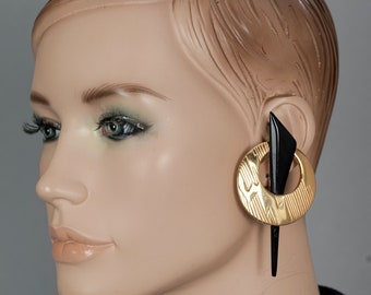 vintage Massive JEAN LOUIS SCHERRER Boucles d’oreilles géométriques Art Déco