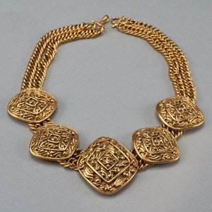 Vintage CHANEL Multi Logo Charm Double Chain Necklace