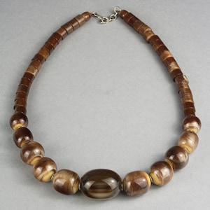 Vintage 1970s YVES SAINT LAURENT Ysl Tigers Eye Necklace by Roger Scemama